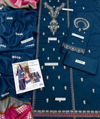 3 Pcs Women's Unstitched Embroidered Suit