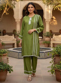 Cotton Lawn Lace Work Shirt And Trouser