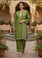 Cotton Lawn Lace Work Shirt And Trouser