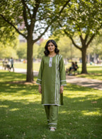 Cotton Lawn Lace Work Shirt And Trouser