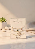Gold Plated Crystal Anklets for Women 3 Pcs Wedding Party Wear