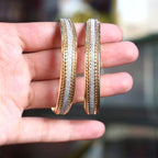 Gold Plated Crystal Kara Bangle Set 2 Pcs Wedding Wear