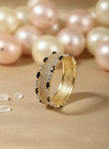 6 Pcs Gold Plated Crystal Kara Bangle Set for Women