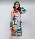 Multicolor Printed Swiss Lawn Women Shirt Summer Casual