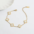 Gold Plated Clover Chain Bracelet for Women