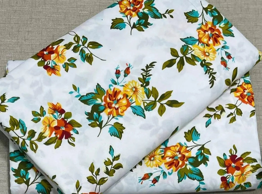2 Pcs Women's Unstitched Printed Suit
