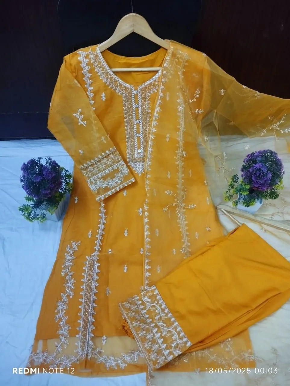 Organza Embroidered Suit