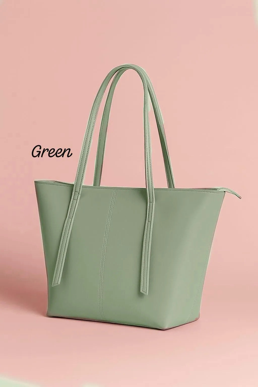 Green Leather Shoulder Bag for Girls