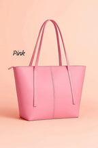Pink Women's Leather Shoulder Bag