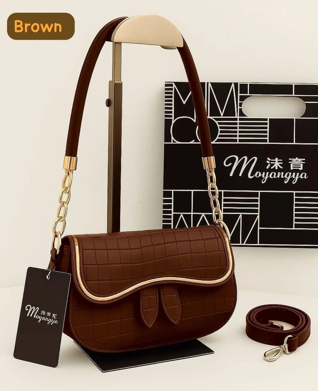 Women's Leather Plain Shoulder Bag