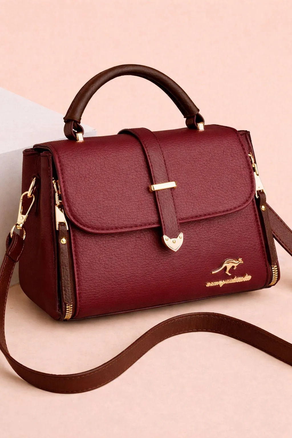 Women's Leather Plain Shoulder Bag