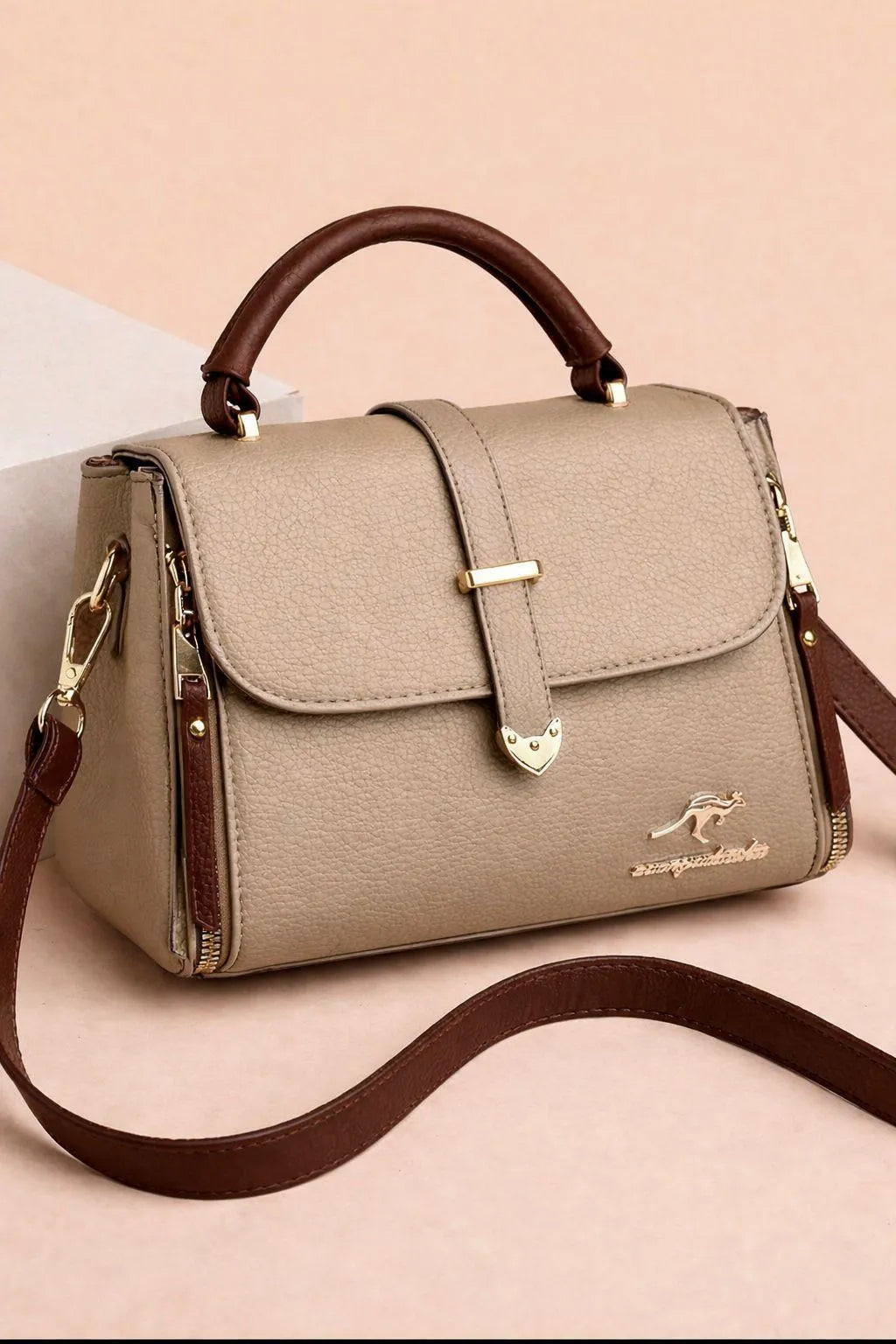 Women's Leather Plain Shoulder Bag