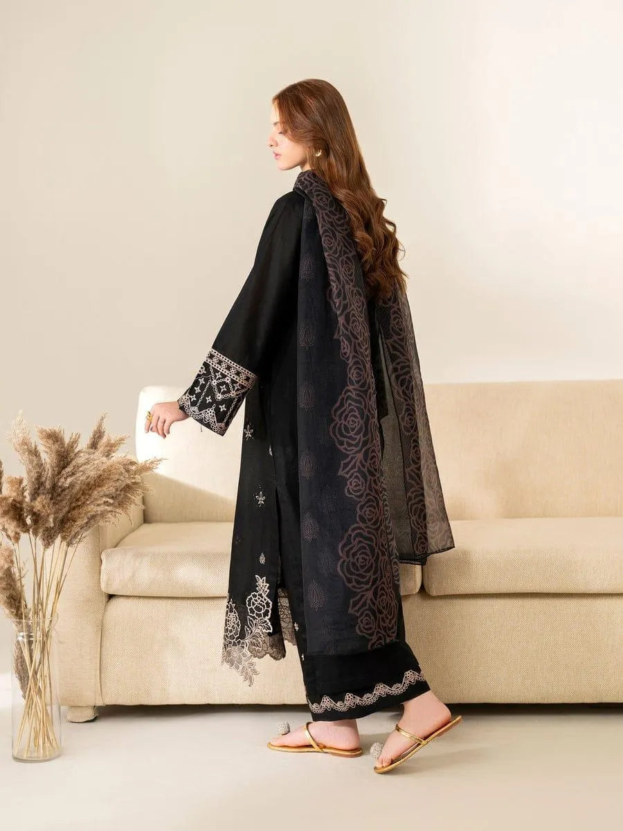 3Pcs Unstitched Embroidered Suit