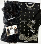 3Pcs Unstitched Embroidered Suit