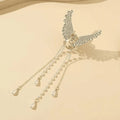 Silver Golden Zircon Butterfly Hair Claw for Women Daily Wear