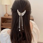 Silver Golden Zircon Butterfly Hair Claw for Women Daily Wear