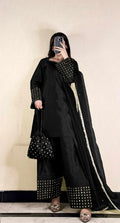 Shamoz Silk Plain Suit With Bag