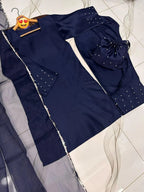 Shamoz Silk Plain Suit With Bag