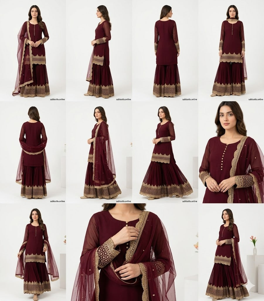 Shamoz Silk Suit for Party Wear