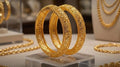 2 Pcs Gold Plated Kara Bangle Set for Women