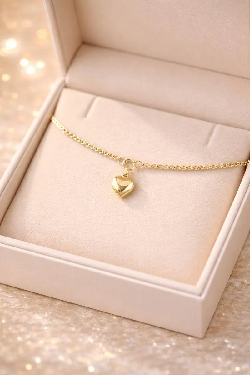 1 Pc Heart Design Gold Plated Charm Bracelet