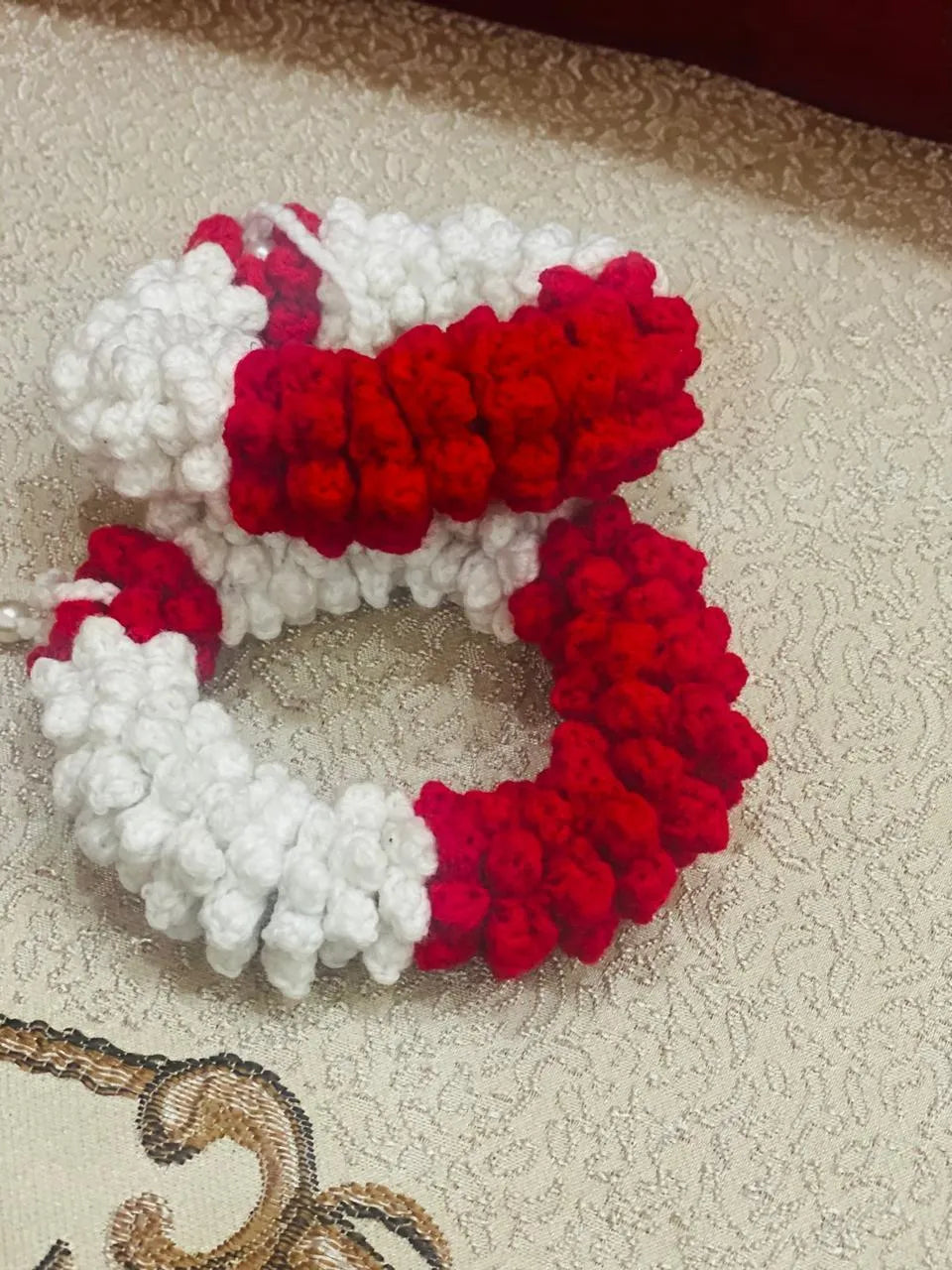 Handmade Crochet Red White Set