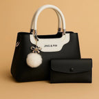 Multicolor Leather Shoulder Bag with Wallet Set