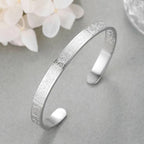 Silver Plated Ayat-ul-Kursi Kara Bangle Adjustable Unisex
