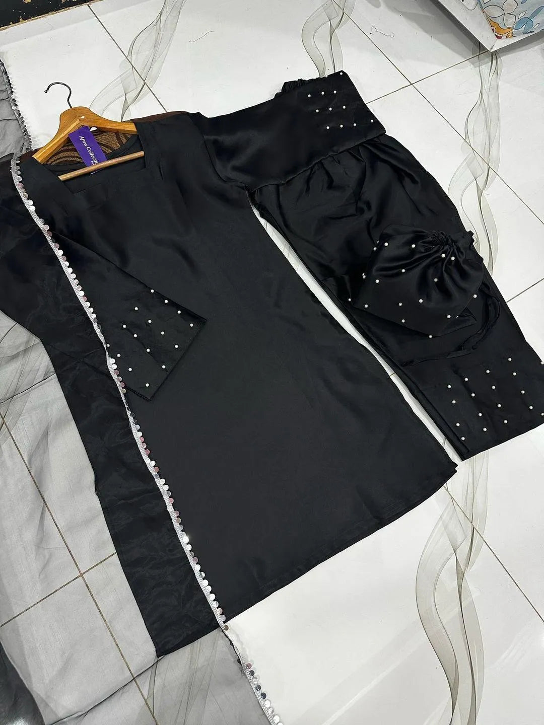 Shamoz Silk Lace Work Suit