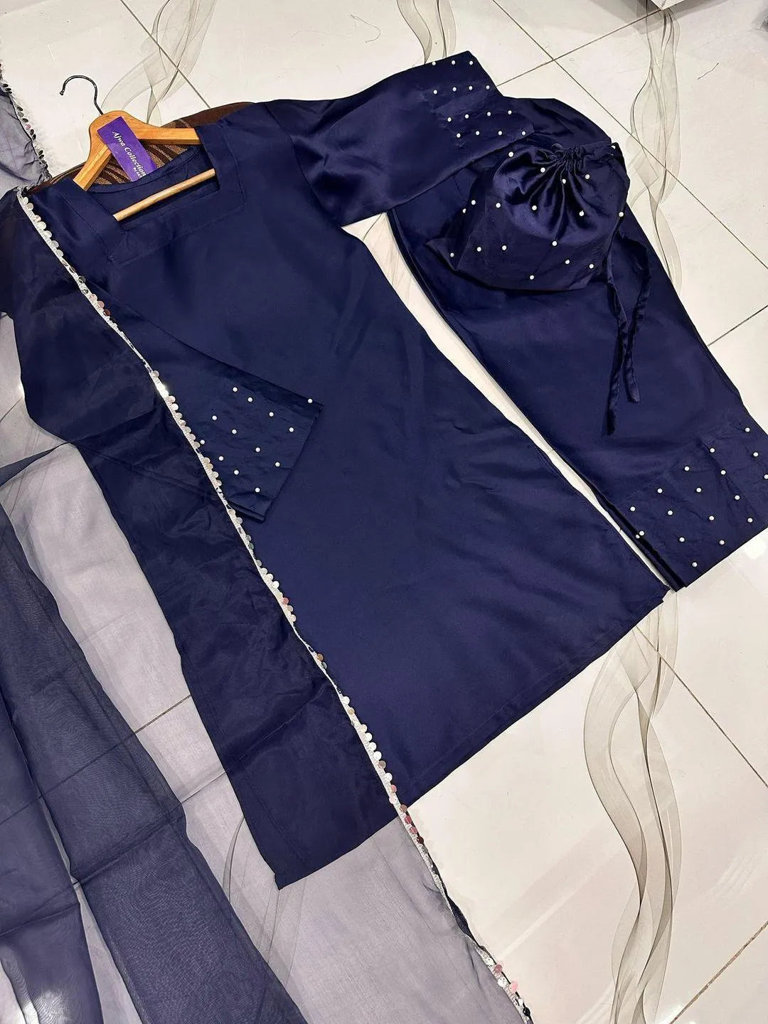 Shamoz Silk Lace Work Suit