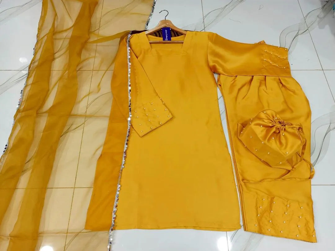 Shamoz Silk Lace Work Suit