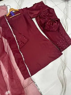Shamoz Silk Lace Work Suit