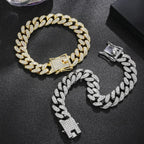 Adjustable Gold & Silver Rhinestone Chain Bracelet
