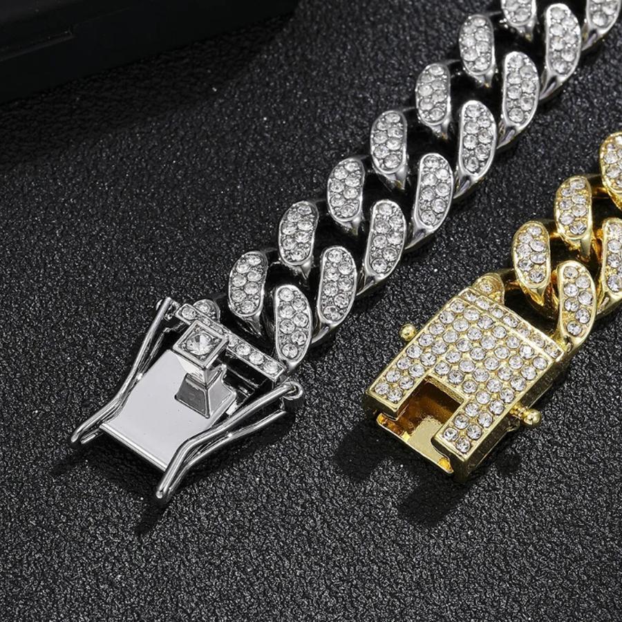 Adjustable Gold & Silver Rhinestone Chain Bracelet