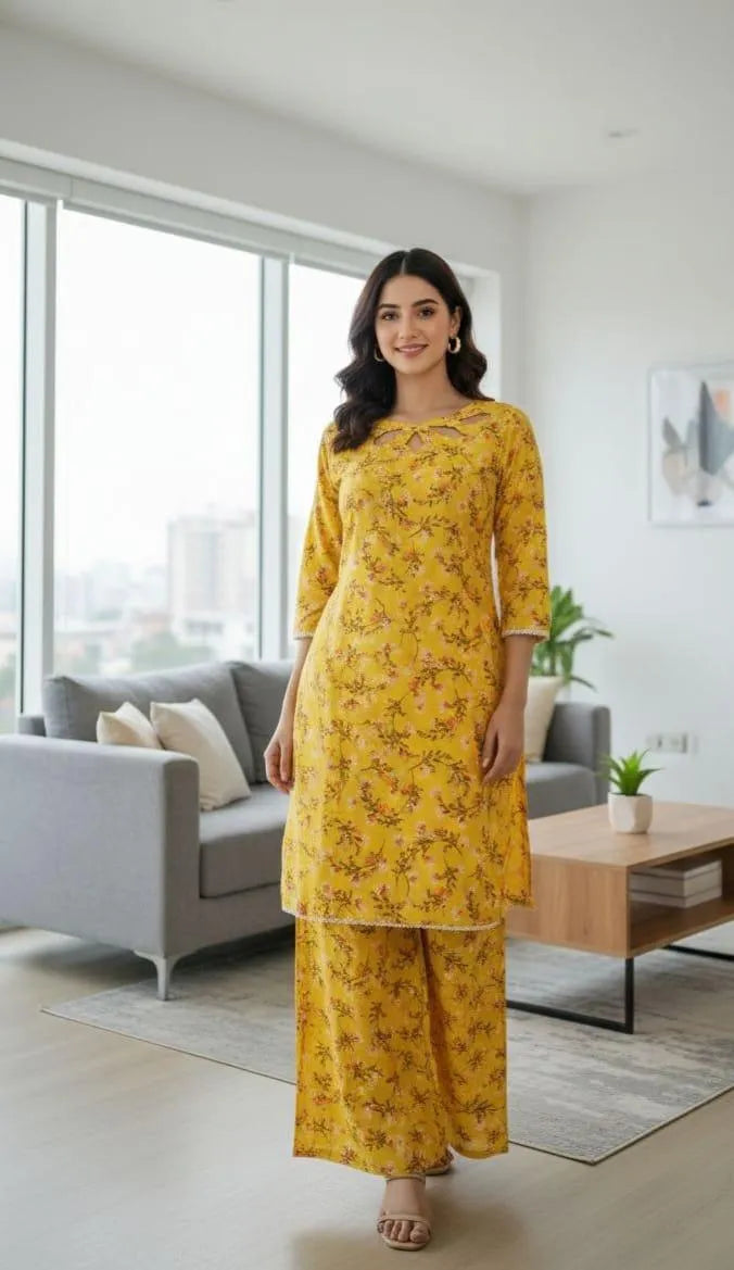 Lawn Digital Print Shirt And Trouser with Handmade Neck