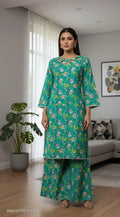 Lawn Digital Print Shirt And Trouser with Handmade Neck