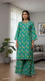 Lawn Digital Print Shirt And Trouser with Handmade Neck