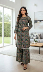 Lawn Digital Print Shirt And Trouser with Handmade Neck