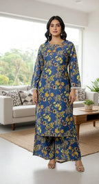 Lawn Digital Print Shirt And Trouser with Handmade Neck