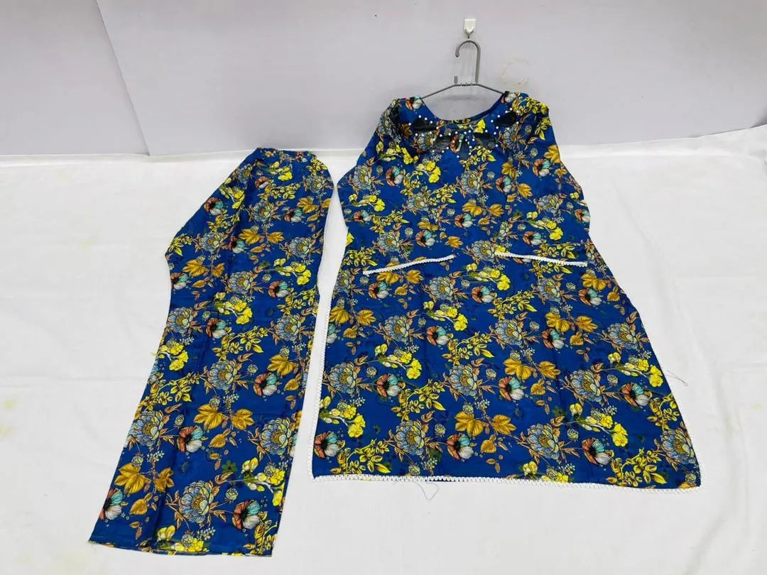 Lawn Digital Print Shirt And Trouser with Handmade Neck