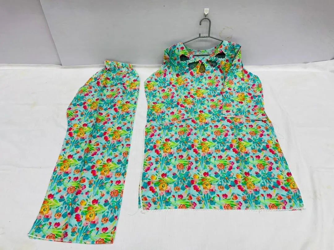Stitched Lawn Digital Print Shirt And Trouser with Handmade Neck