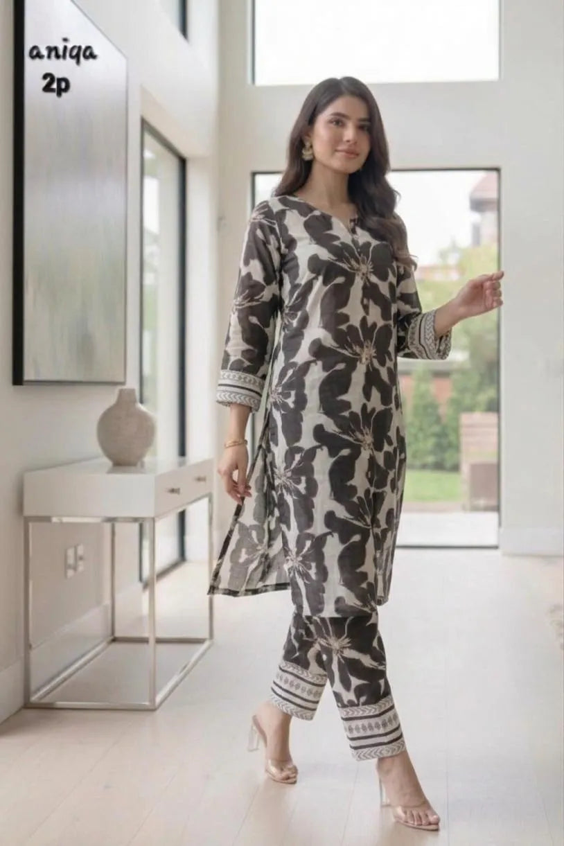 Silky Lawn Printed Shirt And Trouser