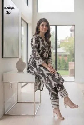 Silky Lawn Printed Shirt And Trouser