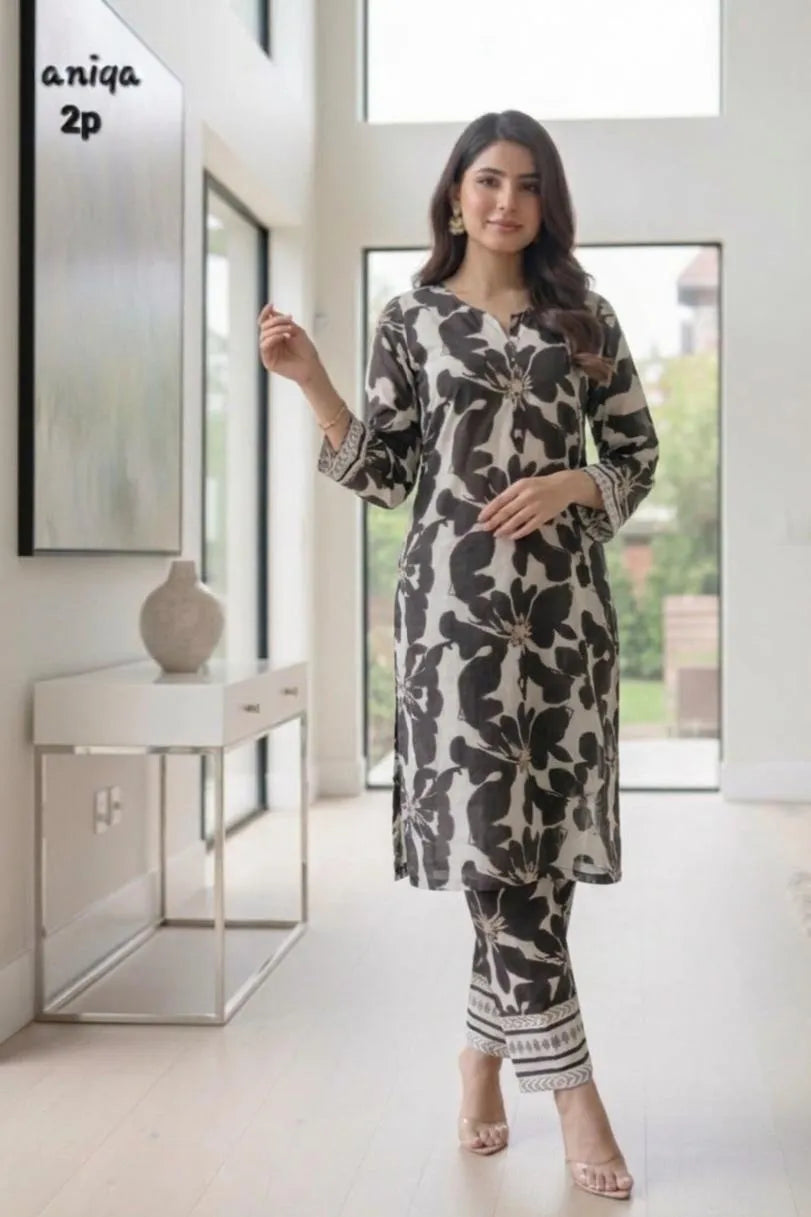 Silky Lawn Printed Shirt And Trouser