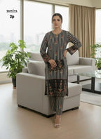 Women's Stitched Silky Lawn Printed Shirt And Trouser