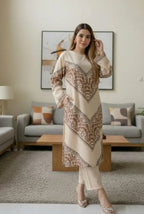 Women's Stitched Silky Lawn Printed Shirt And Trouser