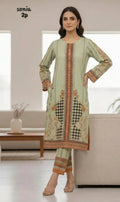 Women's Stitched Silky Lawn Printed Shirt And Trouser