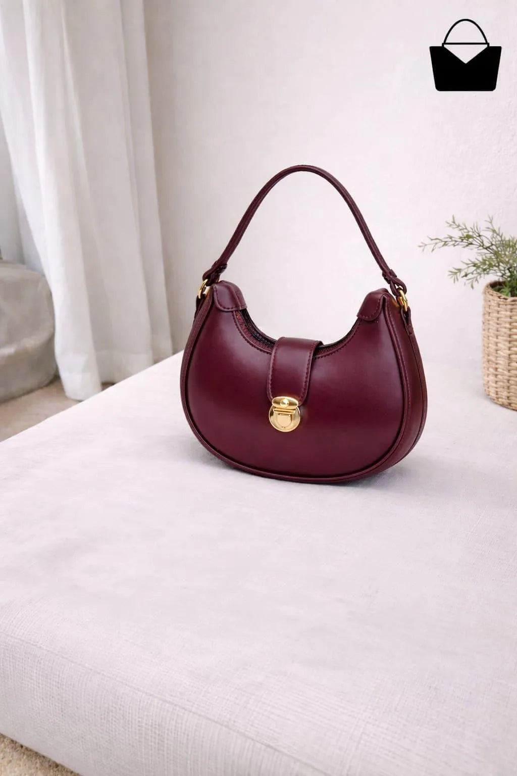 Girl's Leather Plain Shoulder Bag