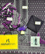 Purple Printed 3 Pcs Women's Suit Set