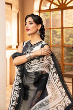 Women's 3 Pcs Printed Karandi Suit Off White